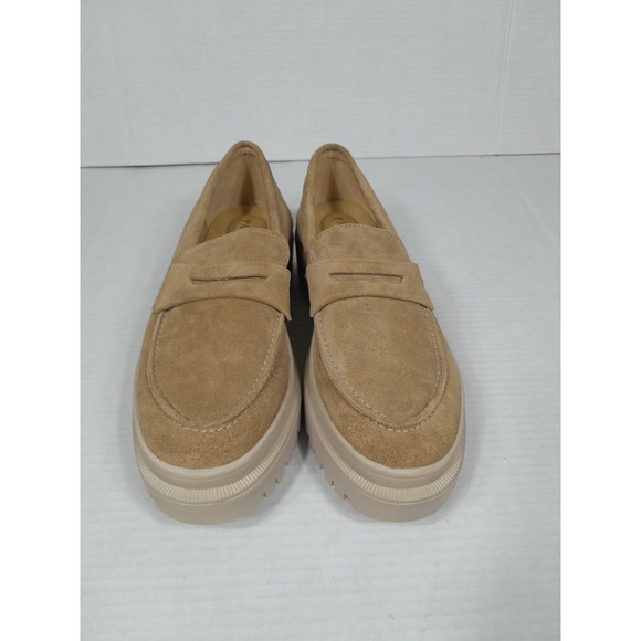 Patina Penny Loafer Tan Suede Lug Platform Chunky Portland Leather Women Sz 11 - Picture 3 of 10